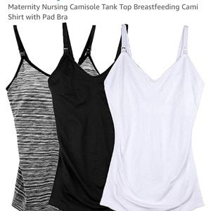 Nursing tank with bra pads - set of 3